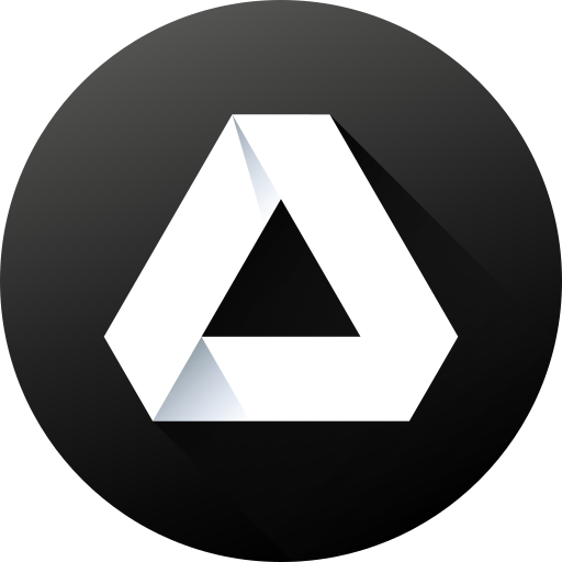 Black white, circle, google drive, long shadow, media, social, social media icon